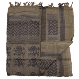 PLO Scarf - Arafat Shawl with SKULLS - Army Green