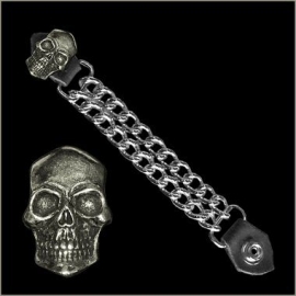 Vest Extender - Double Chain - Smiling Skull