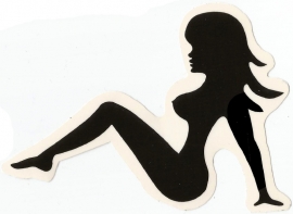 Trucker Babe (with Nipple!) - DECAL - STICKER