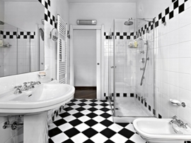 Rock Daddy - Checkered Bath Mat / Rug - Black/White