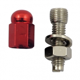 TrikTopz with License Plate Mounts - Valve Caps - Red Alloy Hex Domed