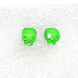 Shiny (green) Skull earstuds