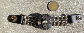 Vest Extender - Double Chain - Celtic Cross with Half Skull
