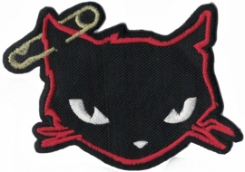 088 - PATCH - Red Pussycat with Gold Piercing