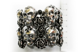 Big bracelet with Skulls & Roses