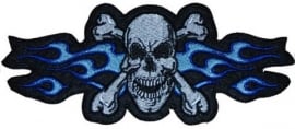 018 - PATCH - Skull & Bones with BLUE Flames