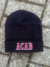 ACAB - Embroided Beanie - Black, Red & White