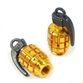 Valve Caps - Yellow / Sunburst Grenades