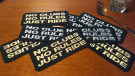 Golden  PATCH - NO CLUB . NO RULES . JUST RIDE