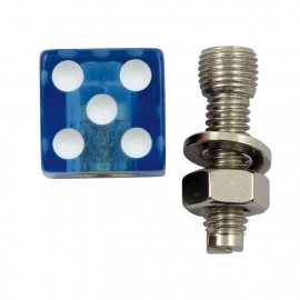 TrikTopz with License Plate Mounts - Valve Caps - Clear Blue Dice