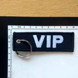 Embroided Keychain - Black & White - VIP - V.I.P.