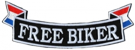 Bottom Rocker - Banner - Free Biker with Dutch Flag - Holland - Netherlands - Nederland