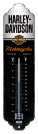 Harley-Davidson - Tin Sign - Thermometer Black & White