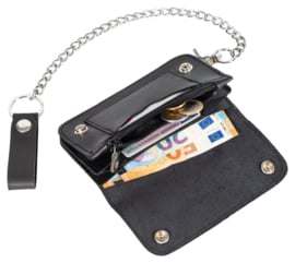 BIKER WALLET "REGULAR" WITH CHAIN, REAL LEATHER