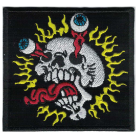 PATCH - Skull with popping eyes and tongue - FREAK