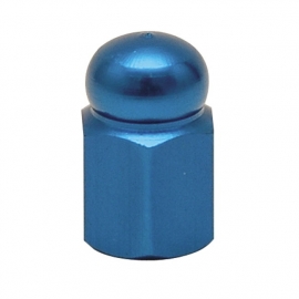 TrikTopz - Valve Caps - Blue Alloy Hex Domed