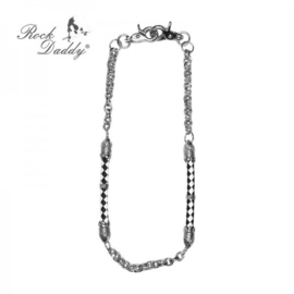 Rock Daddy - Silver, Black & White Wallet Chain