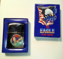 THE EAGLE FLIES AGAIN - Lighter - Keep The Eagle Flying - Round - Rebel Flag & Flyin' Eagle