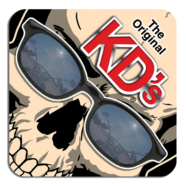 Original KD's - Square Coaster - FELT - SKULL with Sunglasses