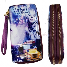 Marilyn Monroe - Purple Wallet with Zippers - 80th Anniversary