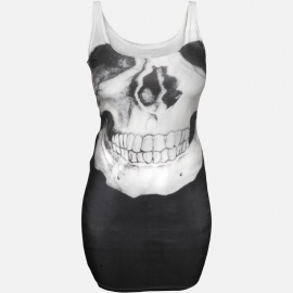 WildCat - Skull GirlTop (black/white/grey)