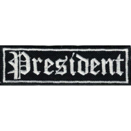 WHITE PATCH - STICK - Old English lettertype - PRESIDENT