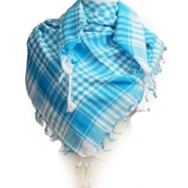 PLO Scarf - Arafat Shawl - Blue & White