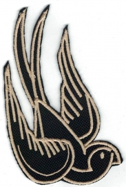 323 - PATCH - Black & Gold - Swallow (right)