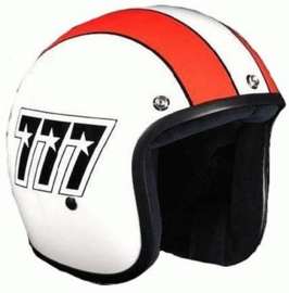 BANDIT - Jet Open Face Helmet - 777 [Shiny White with Red Lines]