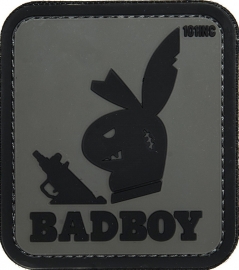 048 - VELCRO/PVC PATCH - BadBoy - Evil Bunny - GREY