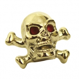 TrikTopz - Valve Caps - Golden Skulls with Crossed Bones