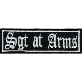 WHITE PATCH - STICK - Old English lettertype - SGT AT ARMS