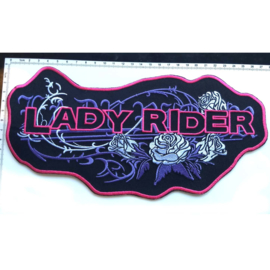BACKPATCH - LADY RIDER with roses and tribal