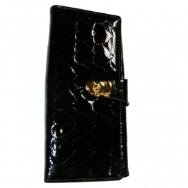 Wallet with Buckle Closure - Black Heart