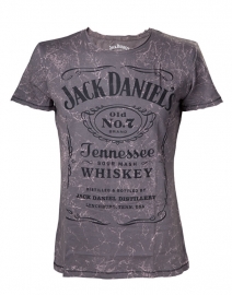 Jack Daniel's - T-Shirt - Grey - Acid Washed - Original Big Classic Logo