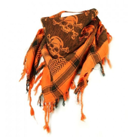 Rock Daddy - Arafat Shawl (PLO) - Black/Orange with Skulls and Bones