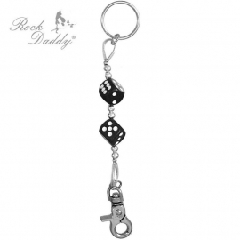 Rock Daddy - Keychain - Two Black Dices