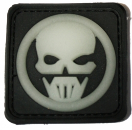 VELCRO/PVC PATCH - Skull Glow In The Dark