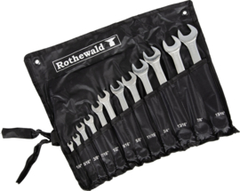 Wrench Spanner Set - Inch, 12+1 pieces, in Tetron roll-bag