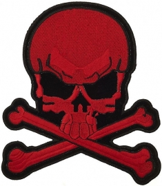 000 - BACKPATCH - Red Skull with Crossed Bones