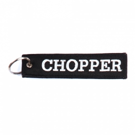 Embroided Keychain - Black & White - CHOPPER