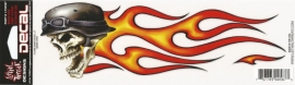 Lethal Threat - Flame Biker Skull - DECAL - STICKER