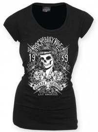 Queen Kerosin - Rockabilly Rules - DRINK - SHOP - FIGHT - HARD - Longshirt