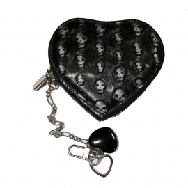 Little Coin Purse with Short Chain - Skull Heart