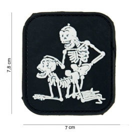 147 - VELCRO/PVC PATCH - BLACK - Skeletons in Doggy-Style