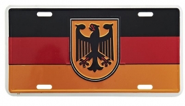 License Metal Plate / Tin Sign -  German Flag with Eagle - Germany