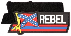 077 - VELCRO/PVC PATCH - Rebel with Waving Flag