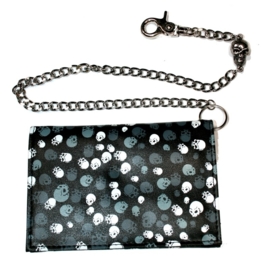 Rock Daddy - Blue & Grey Skulls Wallet with Chain