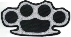 114 - medium PATCH - Black & Silver Knuckle Duster