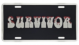 License Metal Plate / Tin Sign -  (Bloody) Survivor